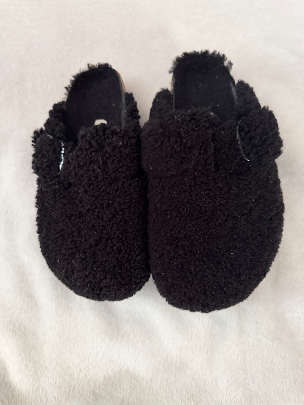 Papillio Black Sherpa Slip-On Mules